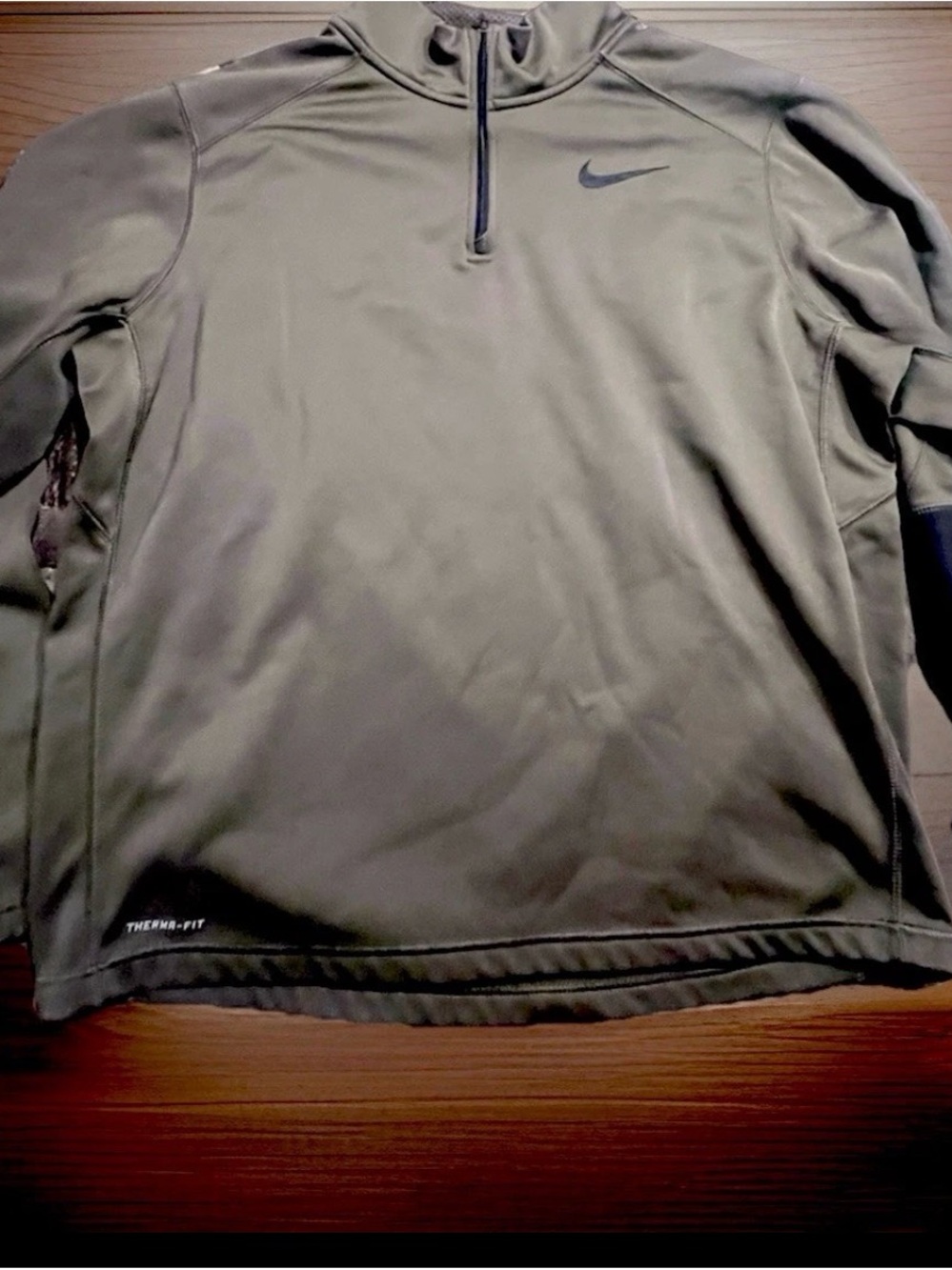 Nike Olive Green Therma-FIT 1/4 Zip Performance Pullover